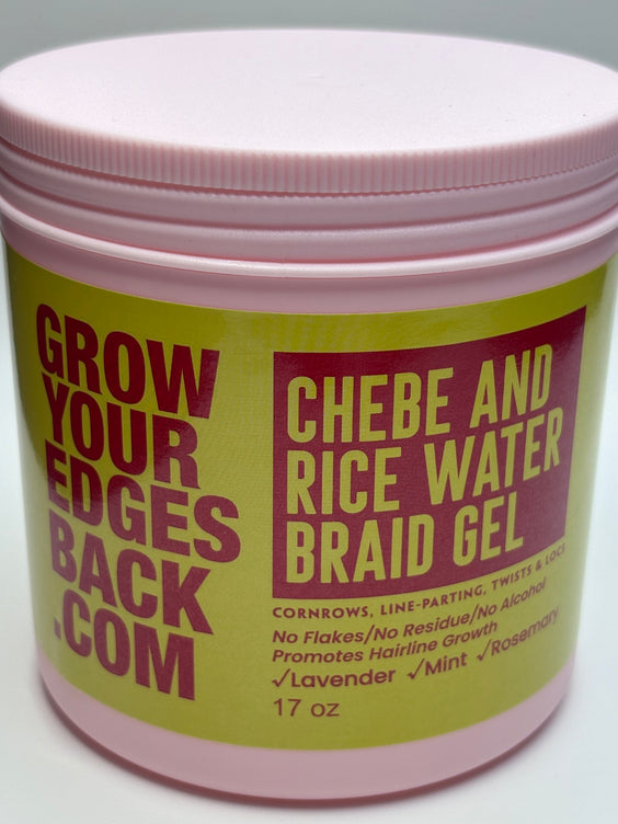 Grow Your Edges Back.com Chebe & Rice Water Braid Gel 17oz - Textured Tech