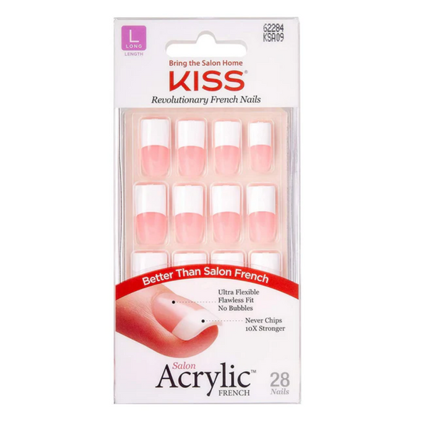 KISS REVOLUTIONARY SALON ACRYLIC FRENCH NAILS | Textured Tech