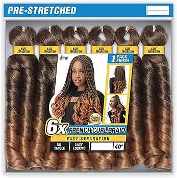 6X FRENCH CURL BRAIDING HAIR (1 PACK FINISH)