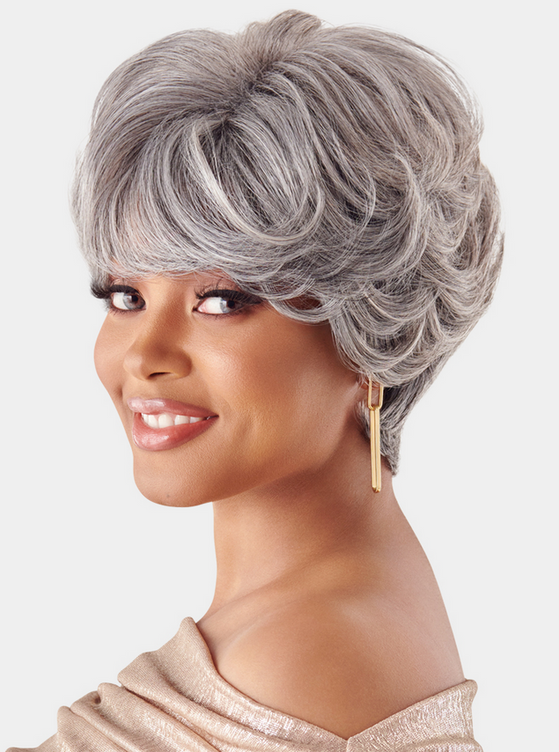 VIVACE BY KISS MAESTRO FULL GRAY WIG 100% UNPROCESSED HUMAN HAIR HH TORINO