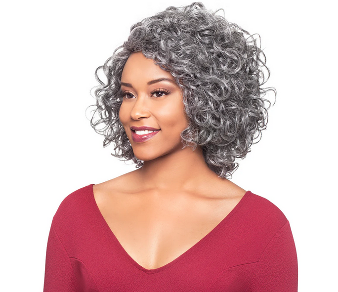 FOXY SILVER HUMAN HAIR BLEND WIG - MARVA - Textured Tech