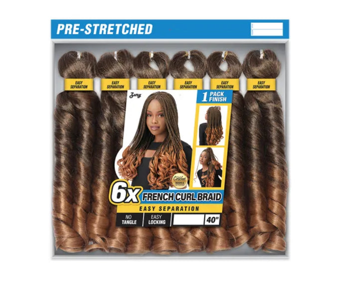 6X FRENCH CURL BRAIDING HAIR (1 PACK FINISH)