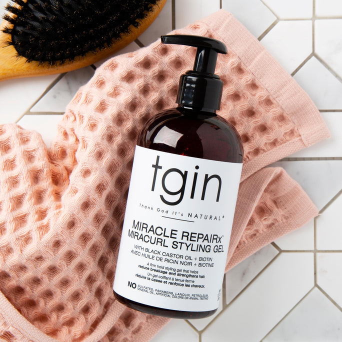 TGIN Miracle RepairX Miracurl Styling Gel W/ Black Castor Oil + Biotin 13oz - Textured Tech