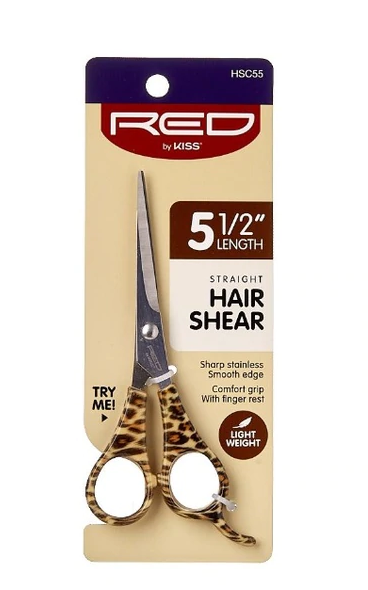RED BY KISS 5 1/2" STRAIGHT HAIR SHEARS - Textured Tech