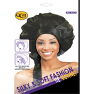 QFITT SILKY & SOFT FASHION TIE BONNET #8021 BLACK - Textured Tech