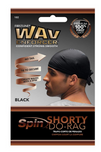 FIRSTLINE WAV ENFORCER SPIN SHORTY DURAG (Black) - Textured Tech