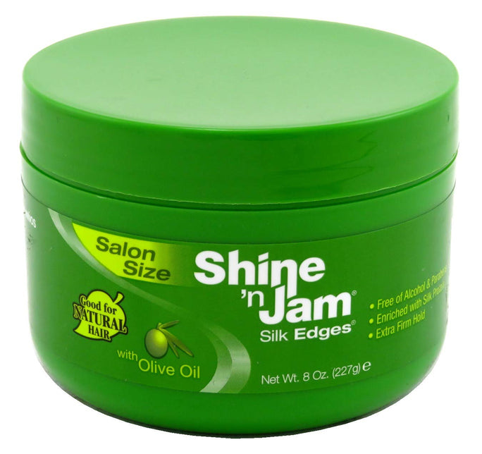 OLIVE OIL SHINE N JAM SILK EDGES GEL REG 8 OZ - Textured Tech